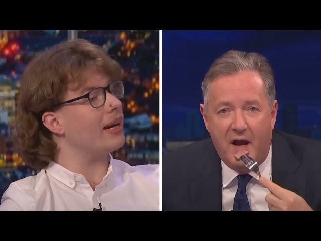 Piers Morgan eats steak in front of vegan activist