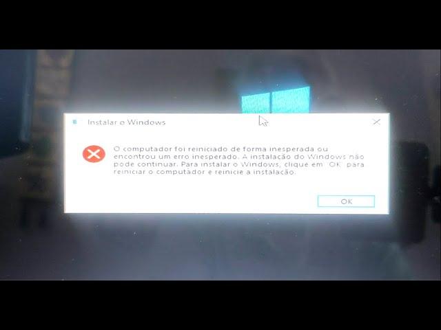 O computador foi reiniciado de forma inesperada ou encontrou um erro inesperado RESOLVIDO