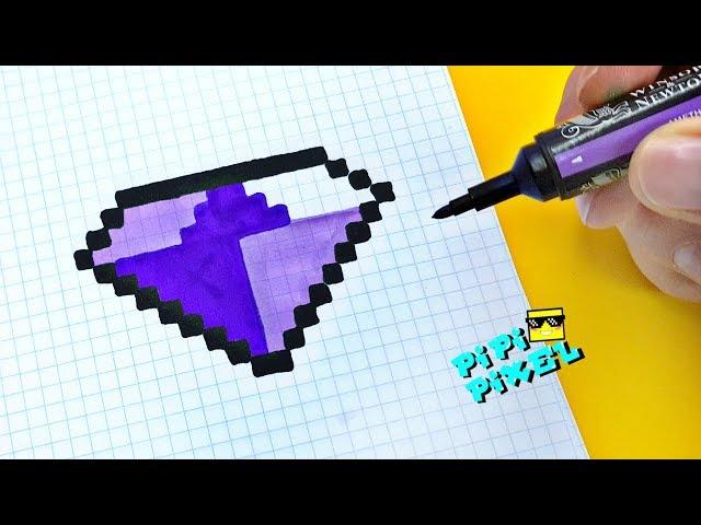 Как Рисовать ФИОЛЕТОВЫЙ БРИЛЛИАНТ  по Клеточкам  Рисунки по Клеточкам PIXEL ART  DIAMOND