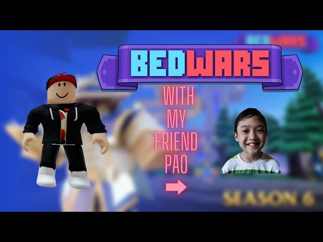 W POP CAT! l Red and Pao play Roblox Bedwars (First Video)