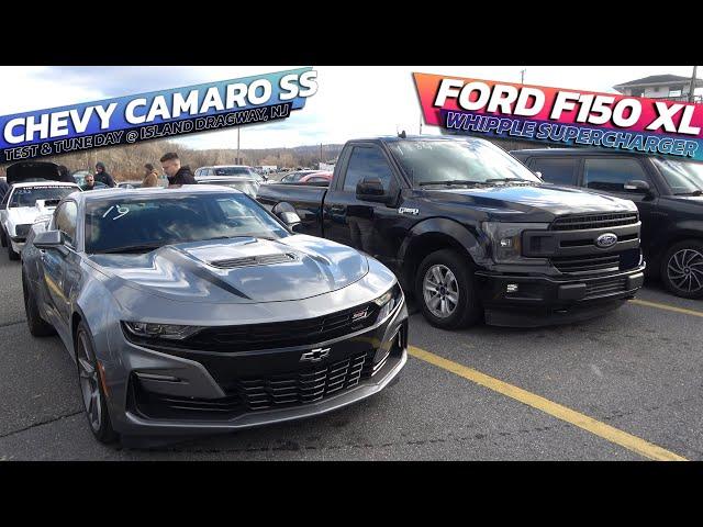 Ford F150 Whipple Supercharger vs Chevy Camaro SS: Rematch Drag Race @ Island dragway