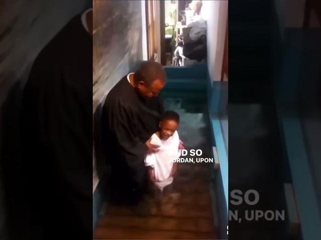 Little boy baptizes himself #baptism #christian #jesus #heaven #christiantiktok #fyp