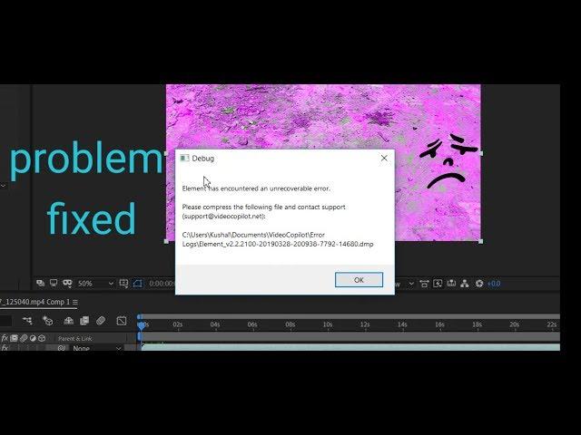 after effect unrecoverable error , element 3d unrecoverable error fix.