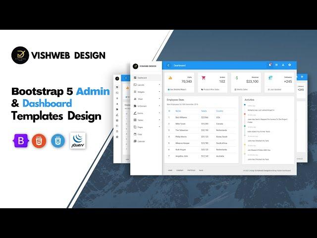 Full Responsive Admin Dashboard Panel  | Using Bootstrap5  Html  CSS Javascript | CSS Admin Template