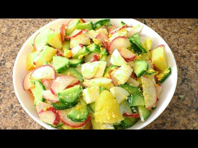 A delicious salad in a hurry, you can cook at least every day!