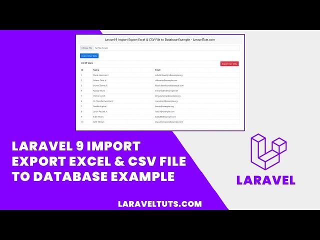 Laravel 9 Import Export Excel & CSV File to Database Example