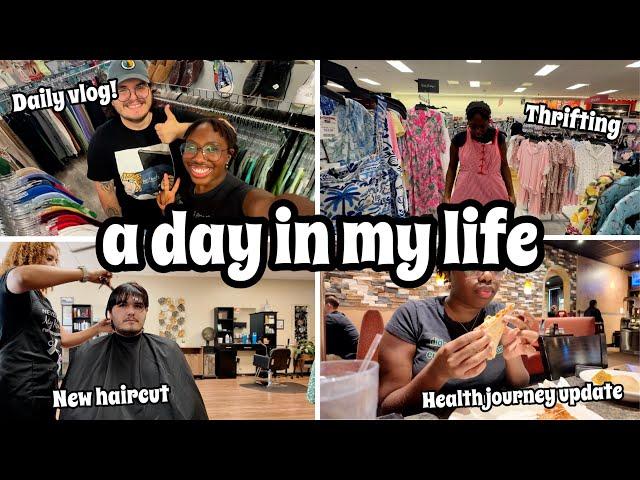| vlog | lets go thrifting, new haircut, tjmaxx run, health journey update…