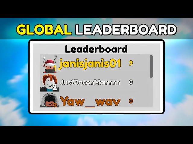 Roblox Studio: Global Leaderboard GUI Tutorial with Saving Data