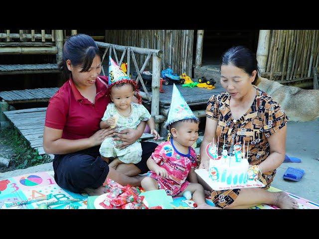 Baby Dau's 1st Birthday - Harvesting Vegetables - Ly Thi Ngoan | 1 Year Living in the Forest