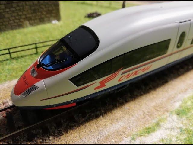 My model HO Ice3-4-car-train-velaro-sapsan-RZD- in my layout