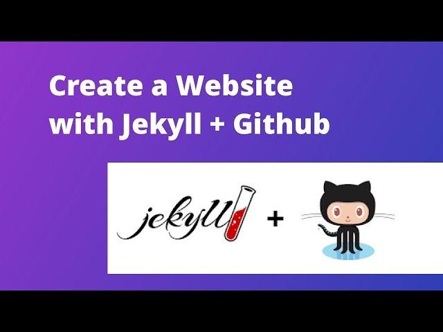 Create a website with Jekyll and Github (for FREE)