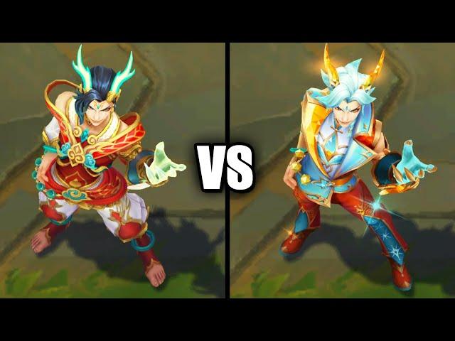 Heavenscale Ezreal vs Prestige Heavenscale Ezreal Skins Comparison (League of Legends)