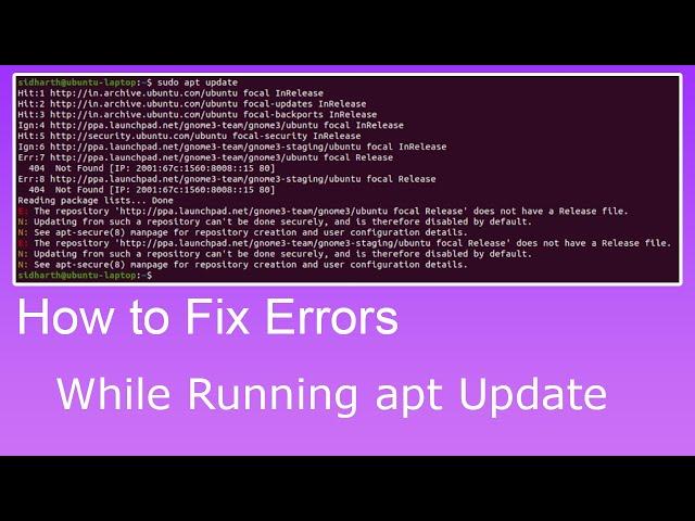 How to Fix Repository Errors While Running apt update on ubuntu Linux