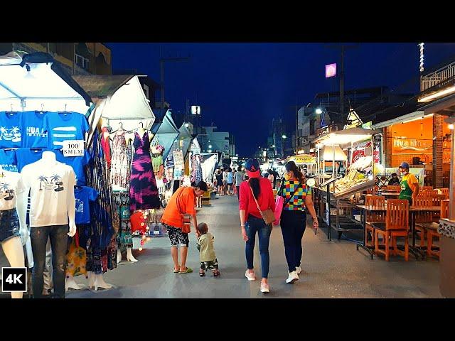 Hua Hin Food Market Thailand Travel 2020 | Night Street Walk | Hua Hin 2020 Thailand 4K