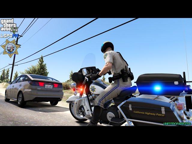 GTA V - LSPDFR 0.4.9 - SAHP/CHP - Highway Bike Patrol - Murder Investigation | Knife Attack - 4K