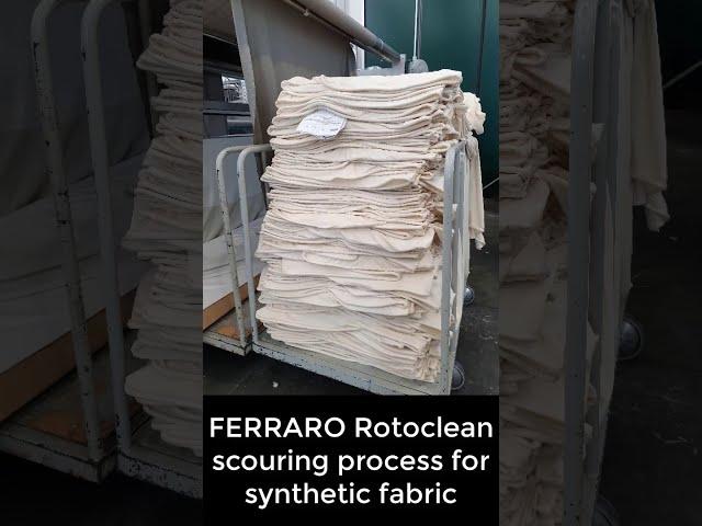 Rotoclean scouring process for synthetic fabric