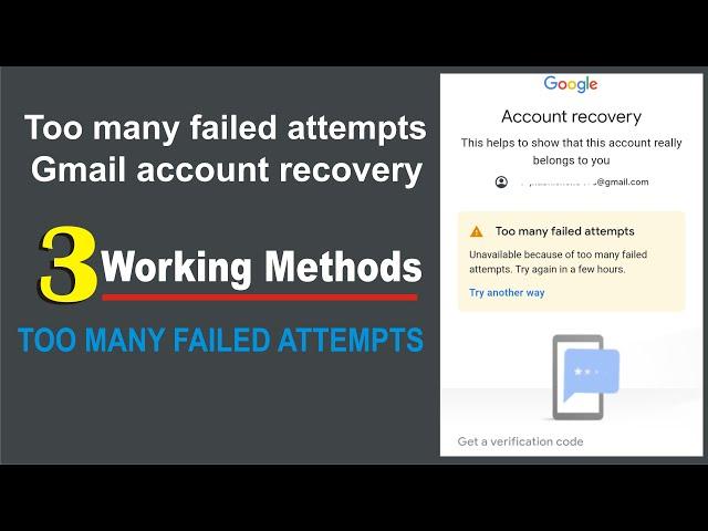 Too many failed attempts Gmail account recovery | Google account recovery solution 2023