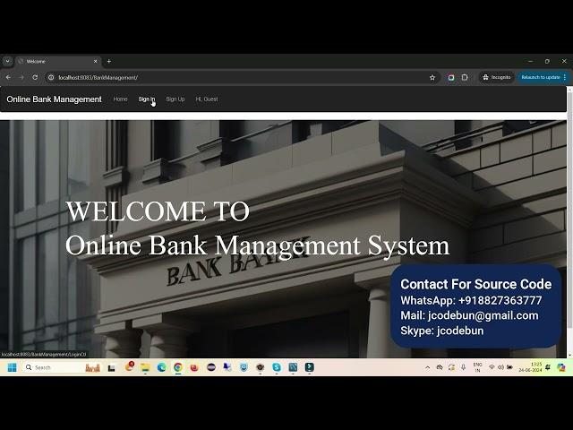 Bank Management Project in Java using JSP, Servlet, and MYSQL with source code and project report