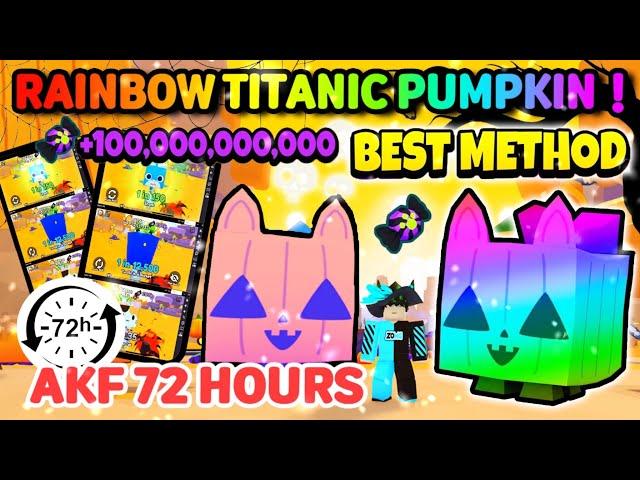 OMG!  I AFK for *72 HRS* & got RAINBOW TITANIC PUMPKIN CAT! (Pet Simulator 99 Halloween Event)