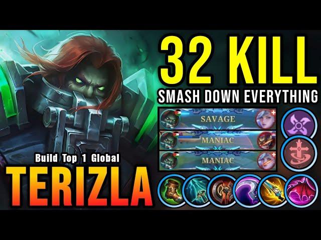 SAVAGE & MANIAC!! 32 Kills Terizla The Real Monster!! - Build Top 1 Global Terizla ~ MLBB