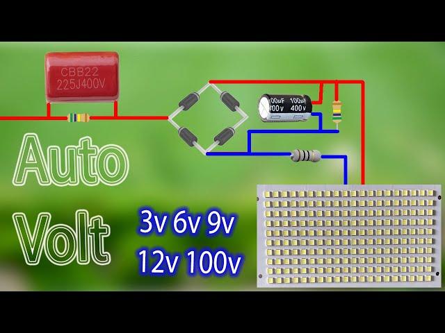 Convert #220v power to 3v-6v-9v-12v-24v-48v-98v-120v. DC driver without converter || Crystal Elec