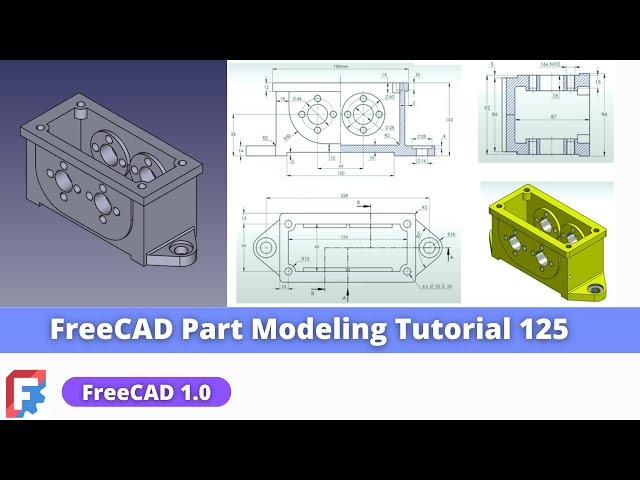 FreeCAD Part Modeling Tutorial 125 | FreeCAD Tutorial | Mechnexus |