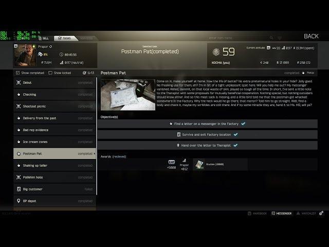 Postman Pat. Where to find a letter for Prapor (7th Quest/Task ) Escape From Tarkov