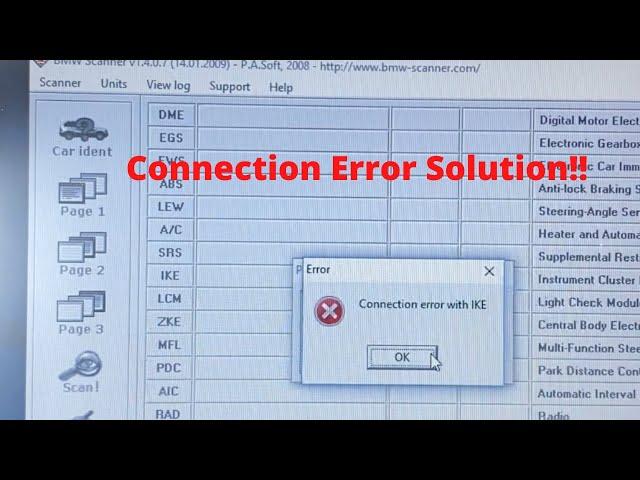 PA soft 1.4 BMW scanner, no connection error solution!!!