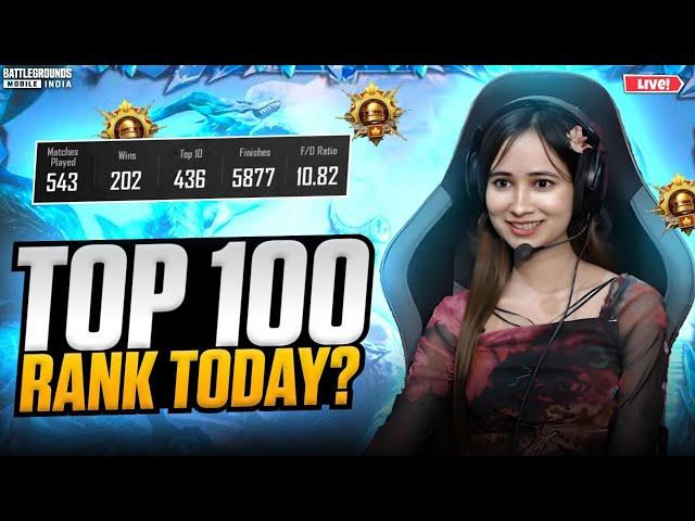 CONQUEROR TOP 100 LIVECHICKEN ONLY CHALLENGE STREAMBGMI LIVE |#bgmilive #girlgamer #pubgmobile