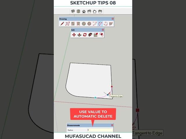 Sketchup Tips 08 Fast Fillet Sketch #Shorts