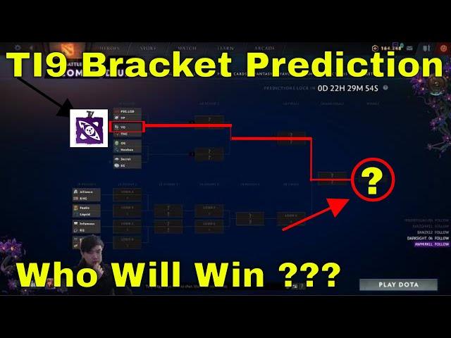 Dota 2 : TI9 Main Event Bracket Prediction 2019