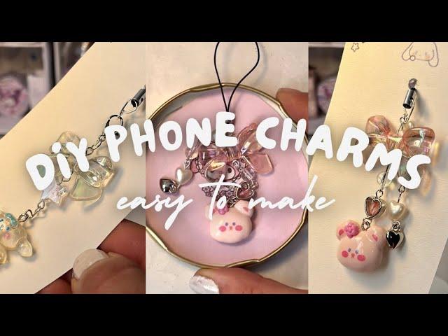 Diy Phone Charm Tutorial! - ꩜  . 𖦹˙— how to make beaded phone charms! | cute art ideas