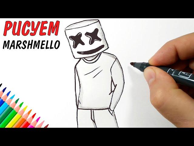 Как нарисовать ДИДЖЕЯ Marshmello