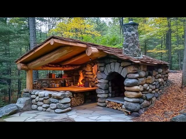 Man Builds House with STONES and LOGS in the Forest | by @lesnoy_craft8607