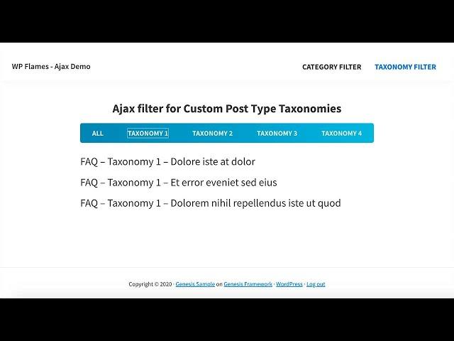 Ajax Filter for Custom Post Type Taxonomy