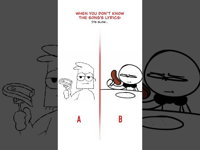 Don’t Know The Lyrics  A vs B (Animation Meme) #shorts