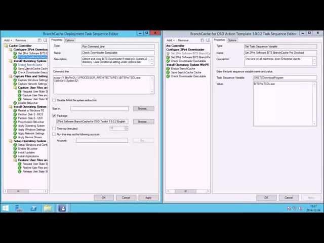 Customizing Task Sequences with BranchCache for OSD Components