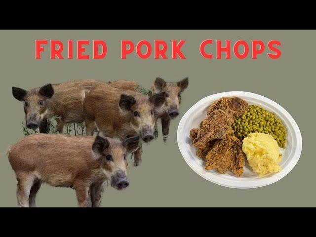 Trapping Wild Pigs In Louisiana(Catch*Clean*Cook) Fried Pork Chops, Homemade Mash Potatoes & Peas