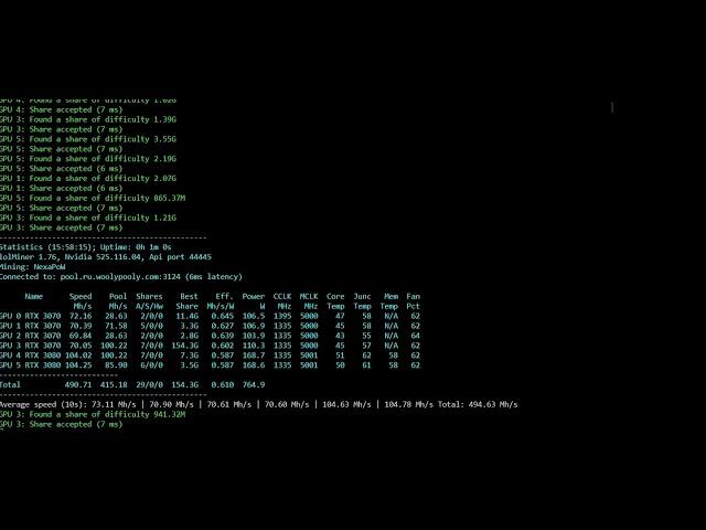 Монеты  NEXA + ZIL настройка RTX 3070 и RTX 3080 10Gb на LolMiner