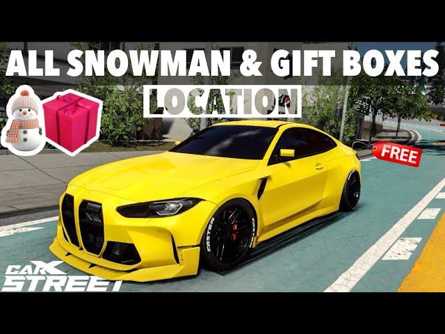 CarX Street | All Snowman And Gift Box Locations (Free Car)