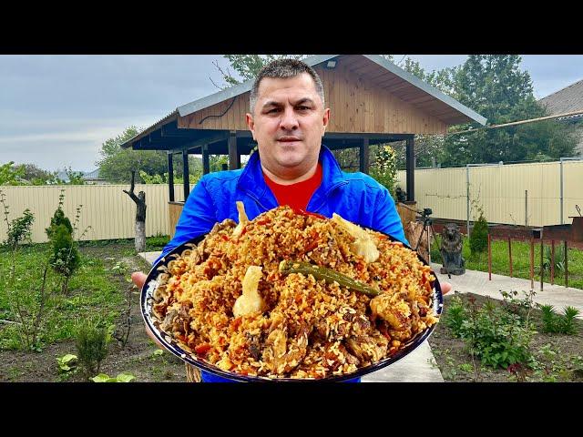 PILAF IN A KAZAN ON THE FIRE / RUMBLY UZBEK PILAF, RECIPE. How to cook delicious pilaf?