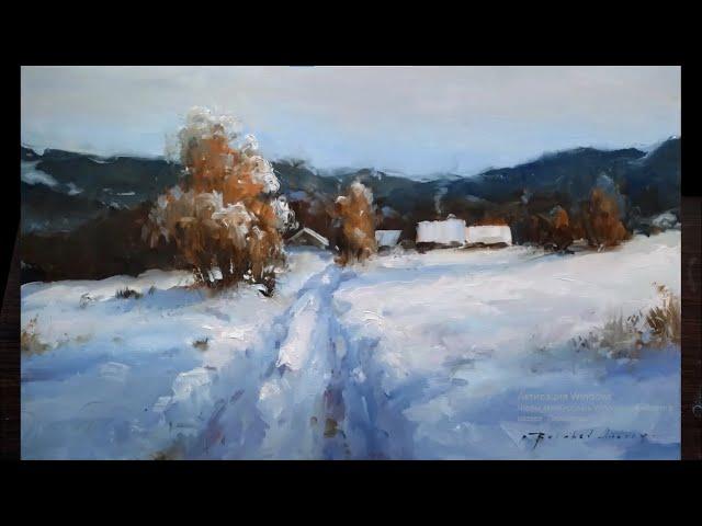 Snowy day. How to paint a WINTER LANDSCAPE. Andrey Belchev