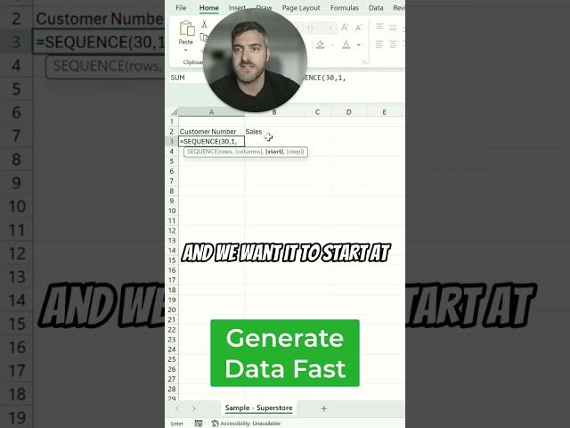 Create data fast in Excel
