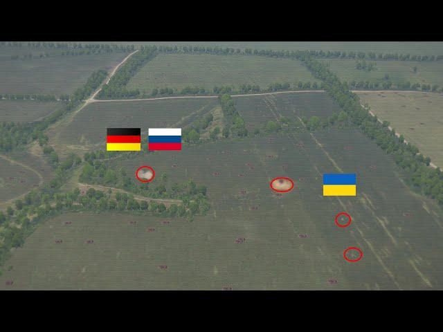 Russian armored vehicle engages in close combat with German Leopard 2 tank/Military Simulation