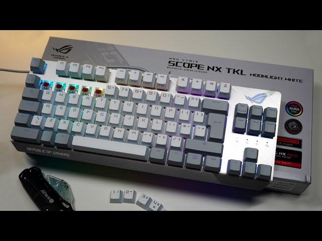 Unboxing Asus ROG Strix Scope NX TKL Moonlight White Mechanical RGB Gaming Keyboard