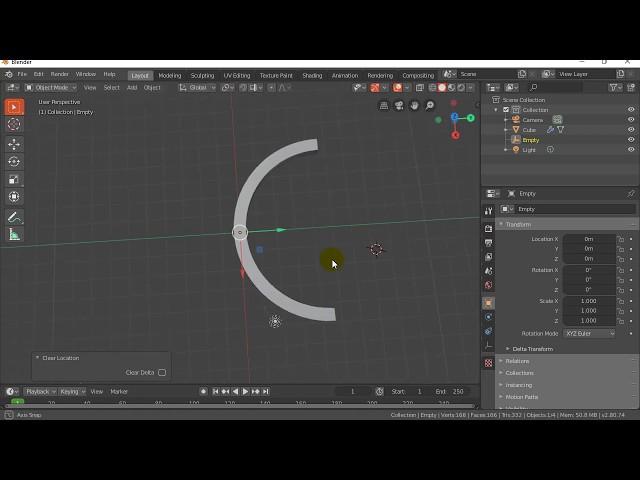 Blender Simple Deform Bend Modifier Blender 2.8