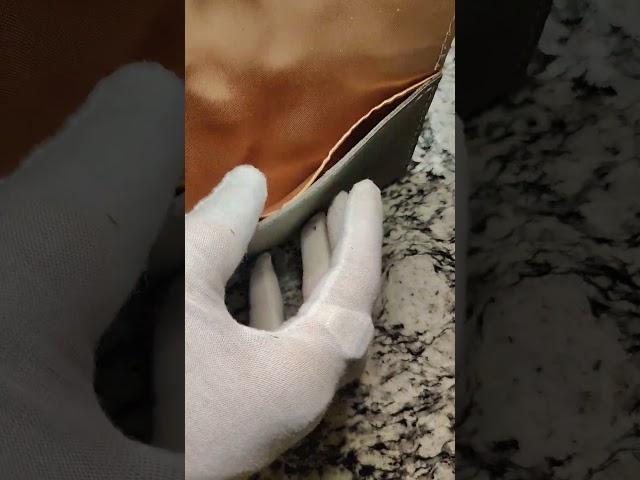 Tan Leather Handbag with Gold Velvet interior and divider