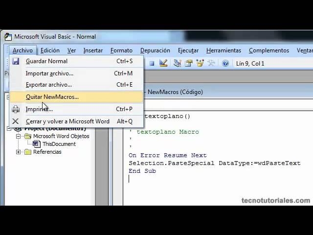 Tecnotutoriales.com - Crear un atajo de teclado para pegar texto plano en Word 2007