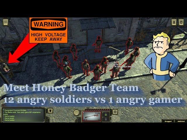 Atom Rpg Extreme challenge 1 man vs 12 soldiers Killing the Honey Badger team the funny way