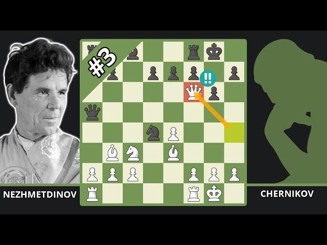 Nezhmetdinov's Immortal Queen Sacrifice - Best Of The 60s - Nezhmetdinov vs. Chernikov, 1962